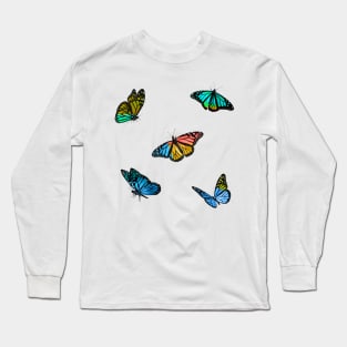 Colourblock Butterflies Sticker Pack Long Sleeve T-Shirt